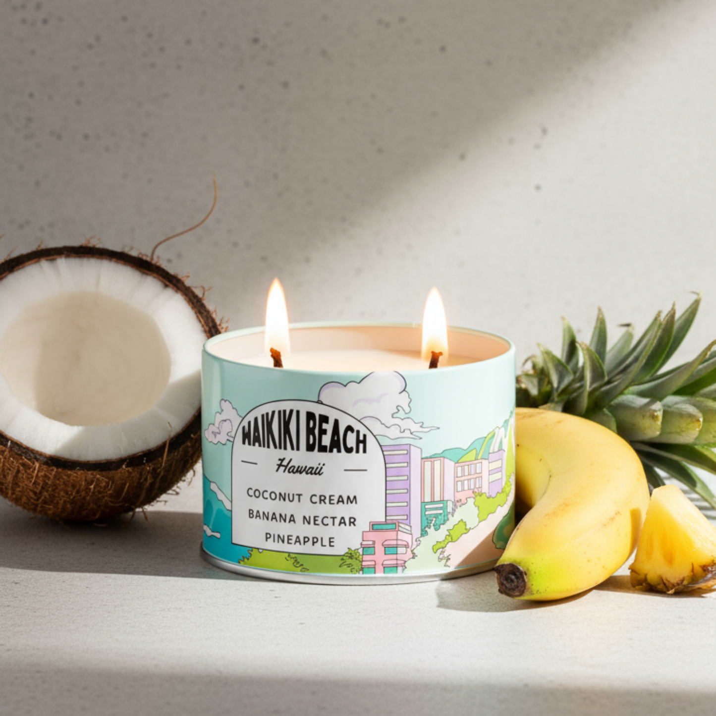 Postcards Waikiki Beach, Hawaii Scented Travel Candle