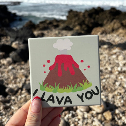 Holding Revel Sun Hawaii I Lava You Ceramic Coaster