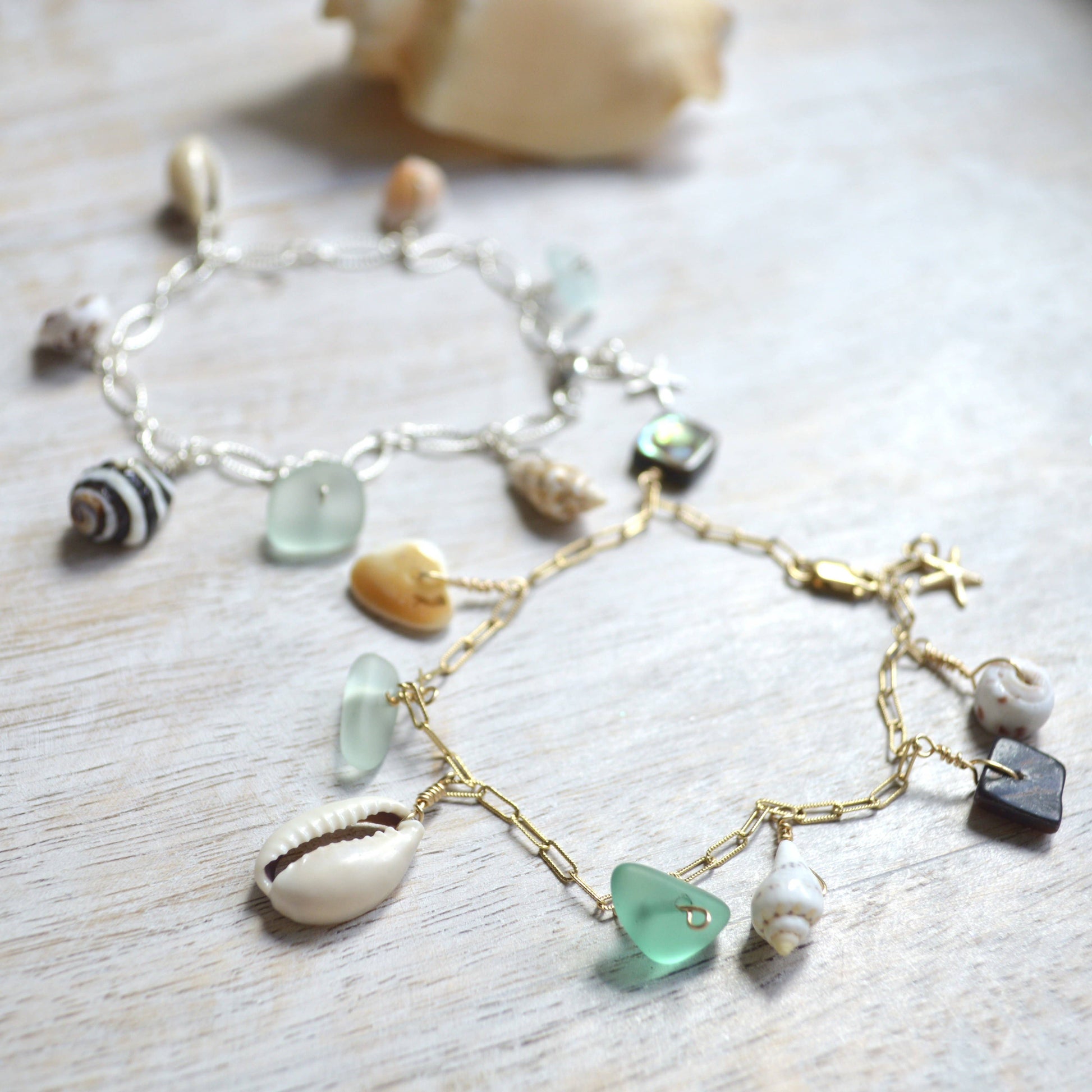 Salty But Sweet Gold Ocean Charm Bracelet