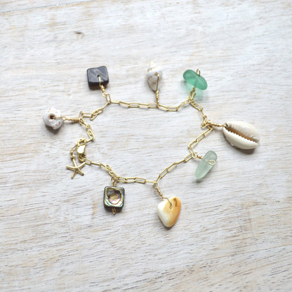 Salty But Sweet Gold Ocean Charm Bracelet