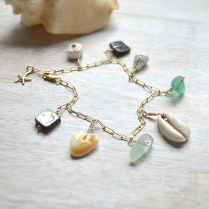 Salty But Sweet Gold Ocean Charm Bracelet