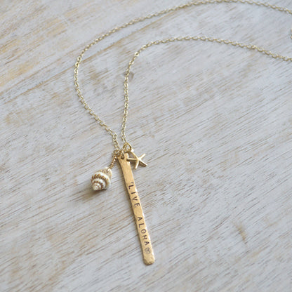 Salty But Sweet Live Aloha Vertical Bar Necklace