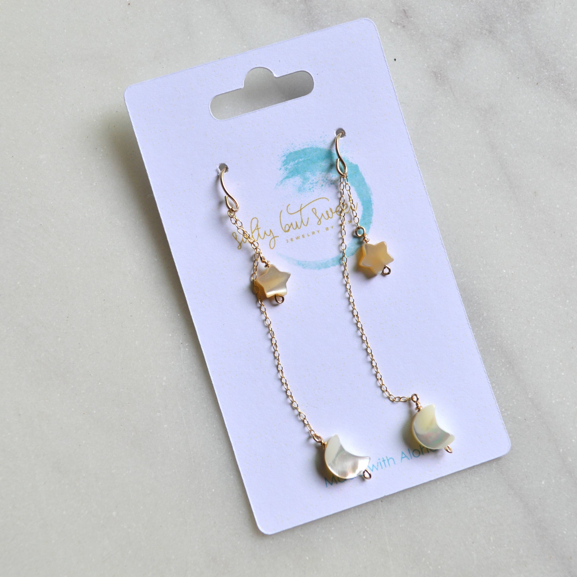 Salty But Sweet Mini Moon and Star Earrings