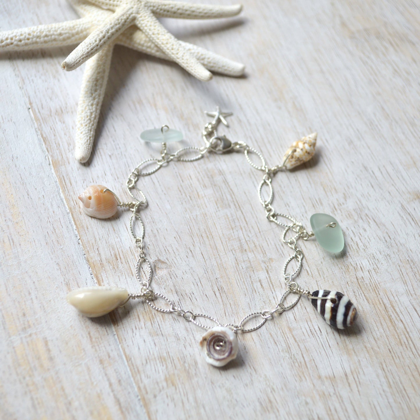 Salty But Sweet Ocean Charm Bracelet in Sterling