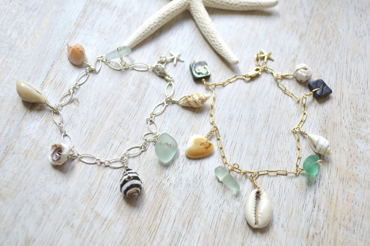 Salty But Sweet Ocean Charm Bracelet in Sterling (two)