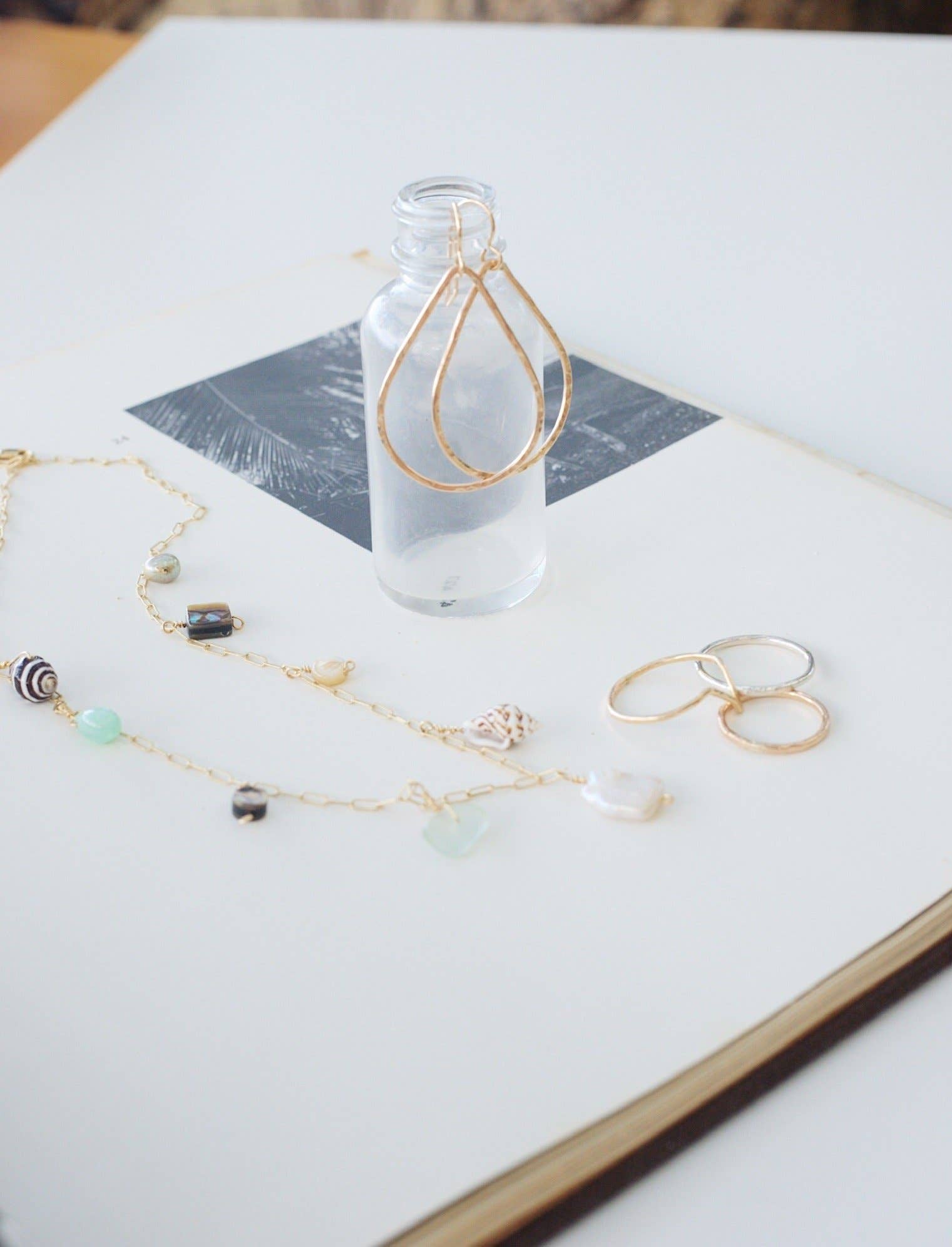 Salty But Sweet Ocean Charm Necklace in Gold