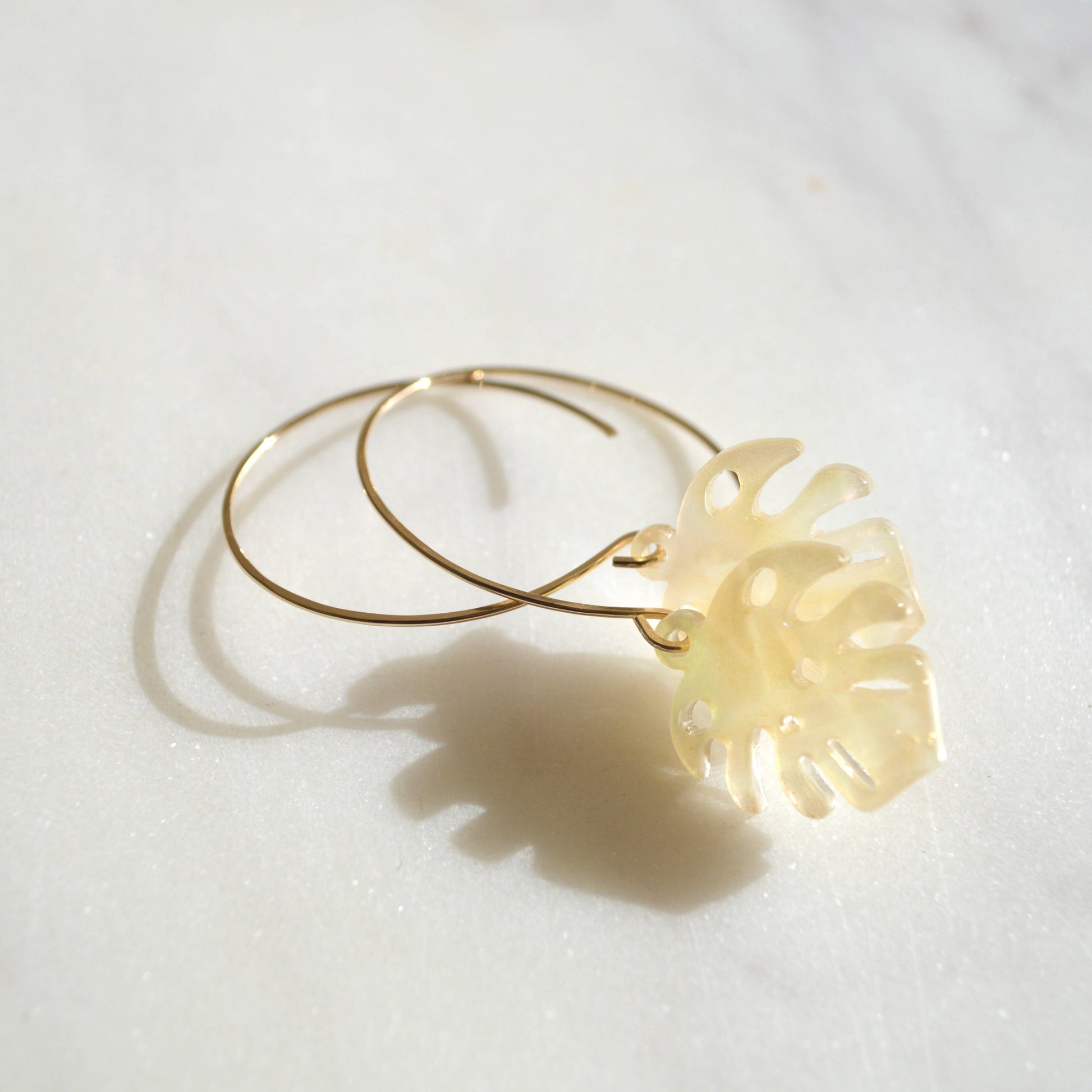 Salty But Sweet Opal Monstera Leaf Earrings
