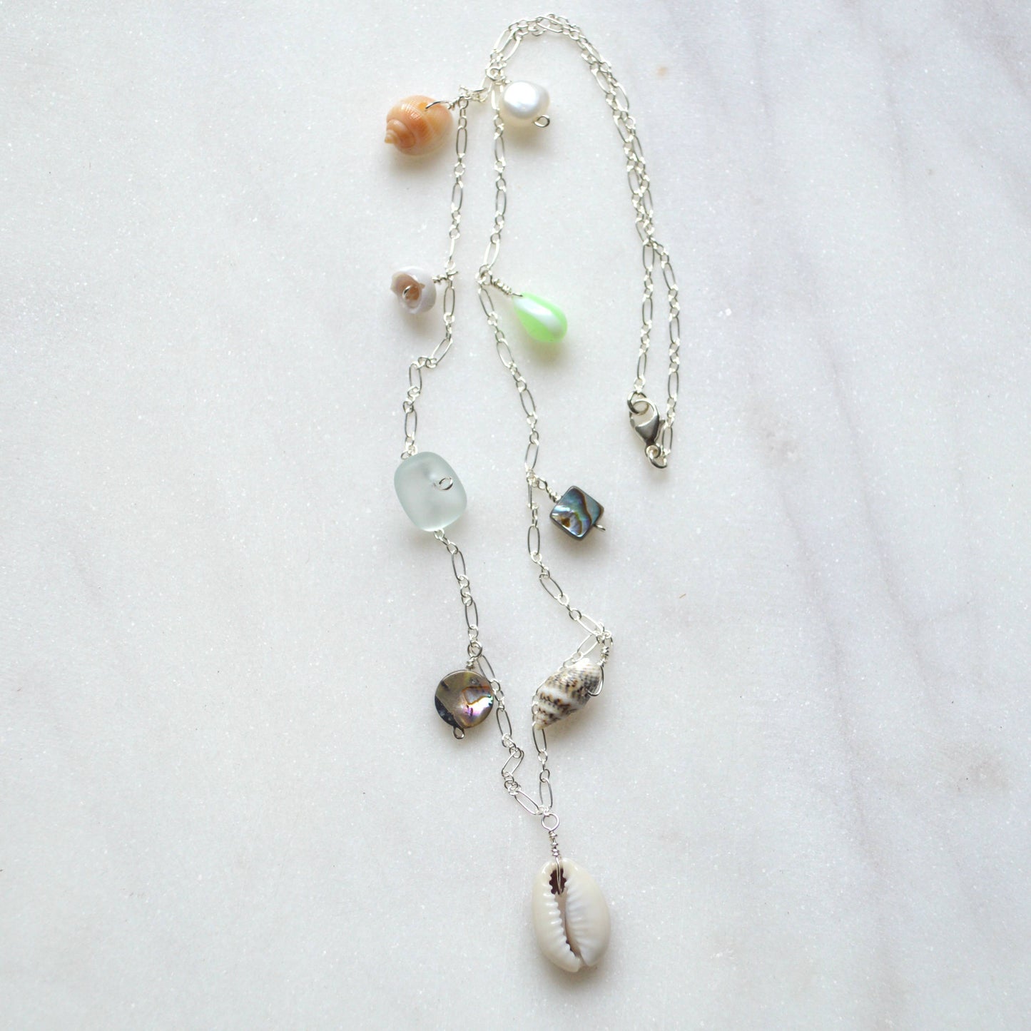 Salty and Sweet Ocean Charm Necklace in Sterling