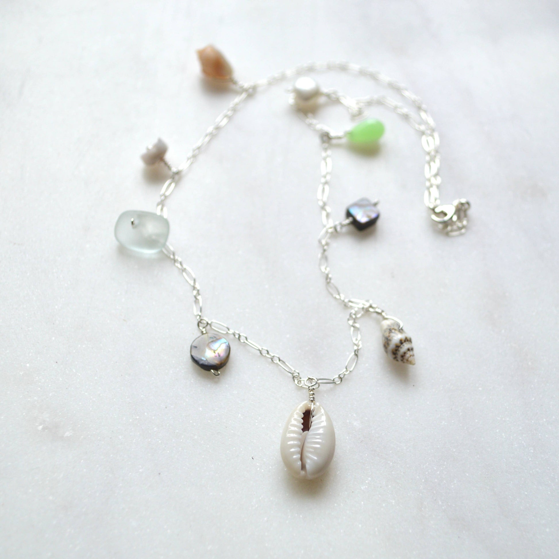 Salty and Sweet Ocean Charm Necklace in Sterling