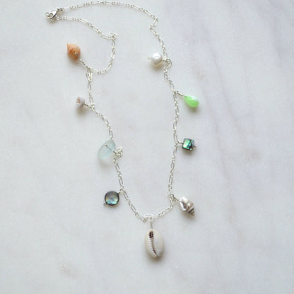 Salty and Sweet Ocean Charm Necklace in Sterling