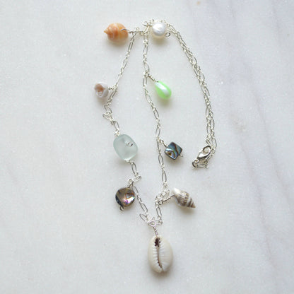 Salty and Sweet Ocean Charm Necklace in Sterling