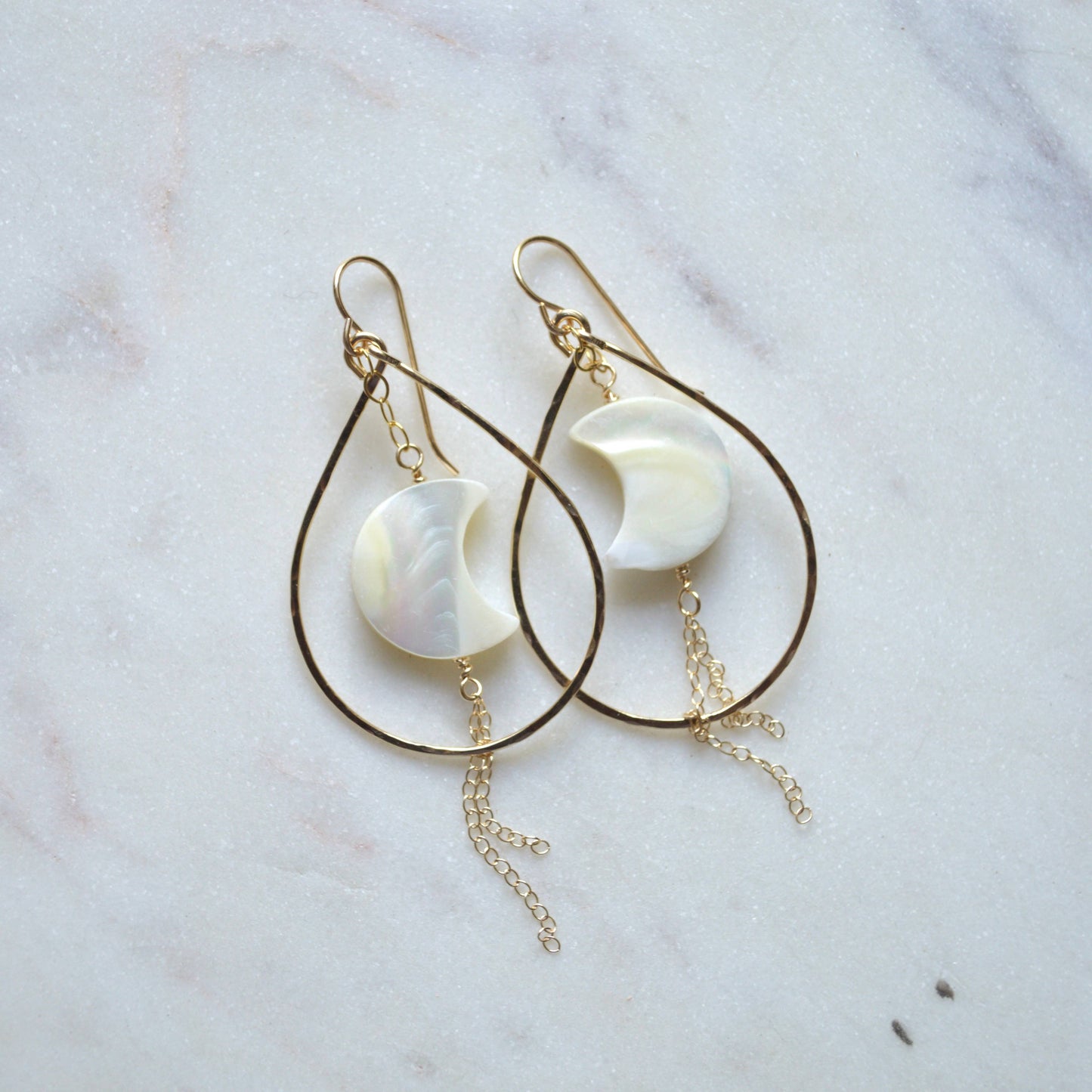 Salty but Sweet Mother of Pearl Crescent Earrings