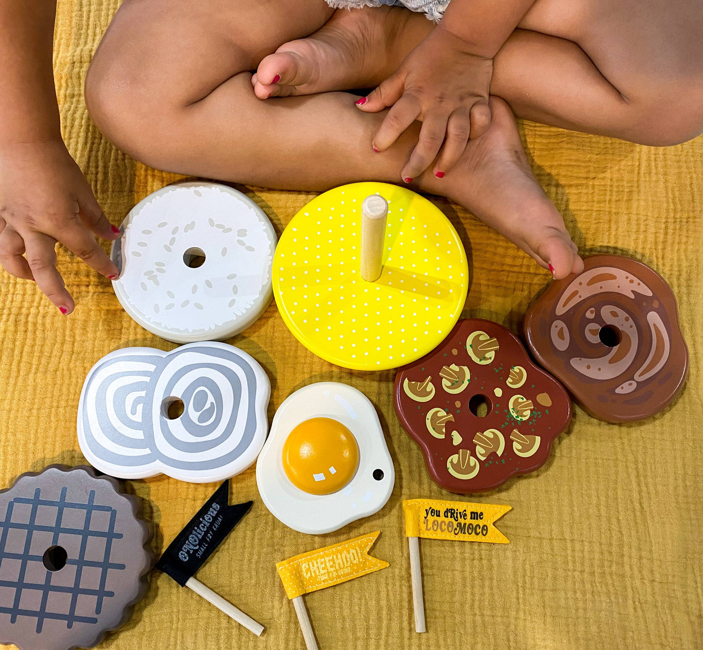 Playing with Small Fry Kauai WOODEN LOCO MOCO STACKER TOY