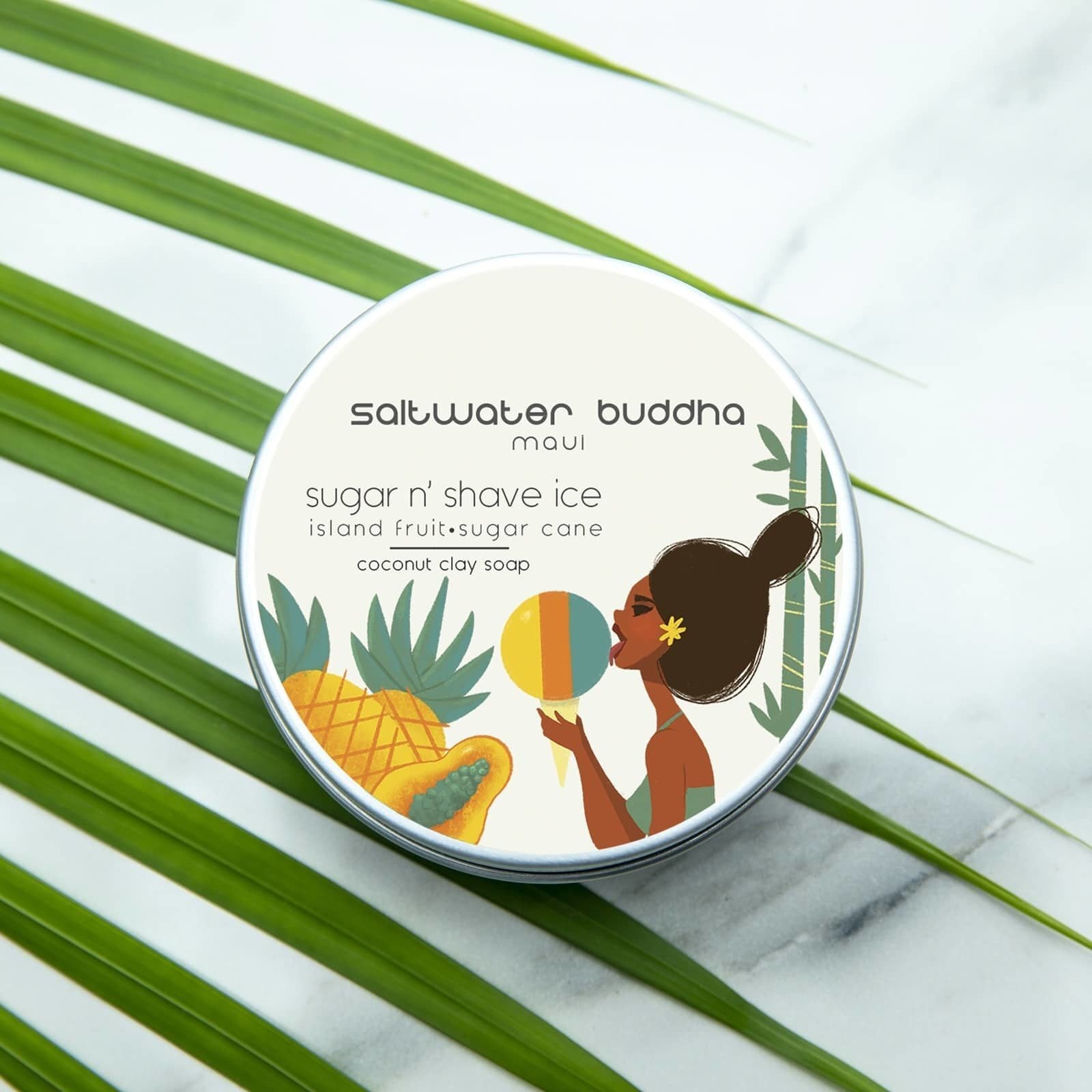 Sugar n' Shave Ice Coconut Clay Soap by Saltwater Buddha
