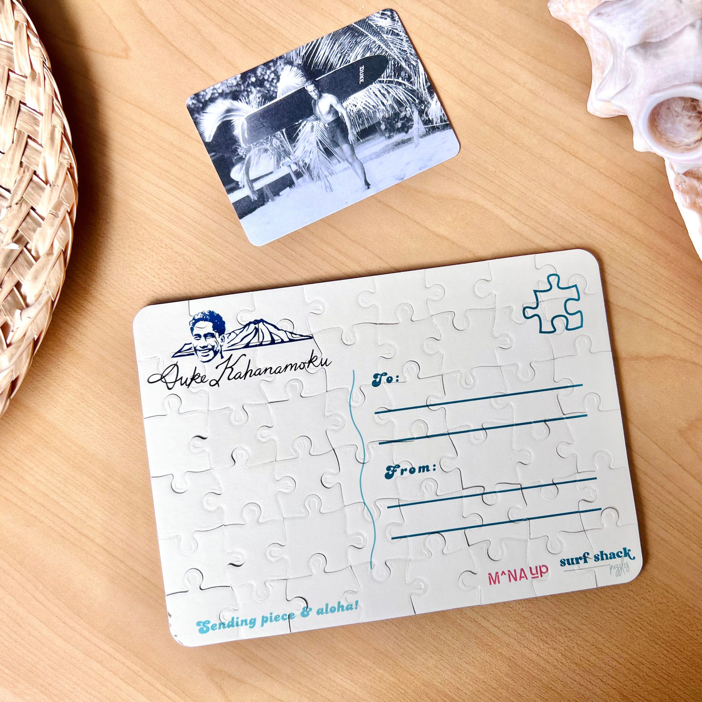 Surf Shack Puzzles Duke Kahanamoku Postcard Puzzle (complete)