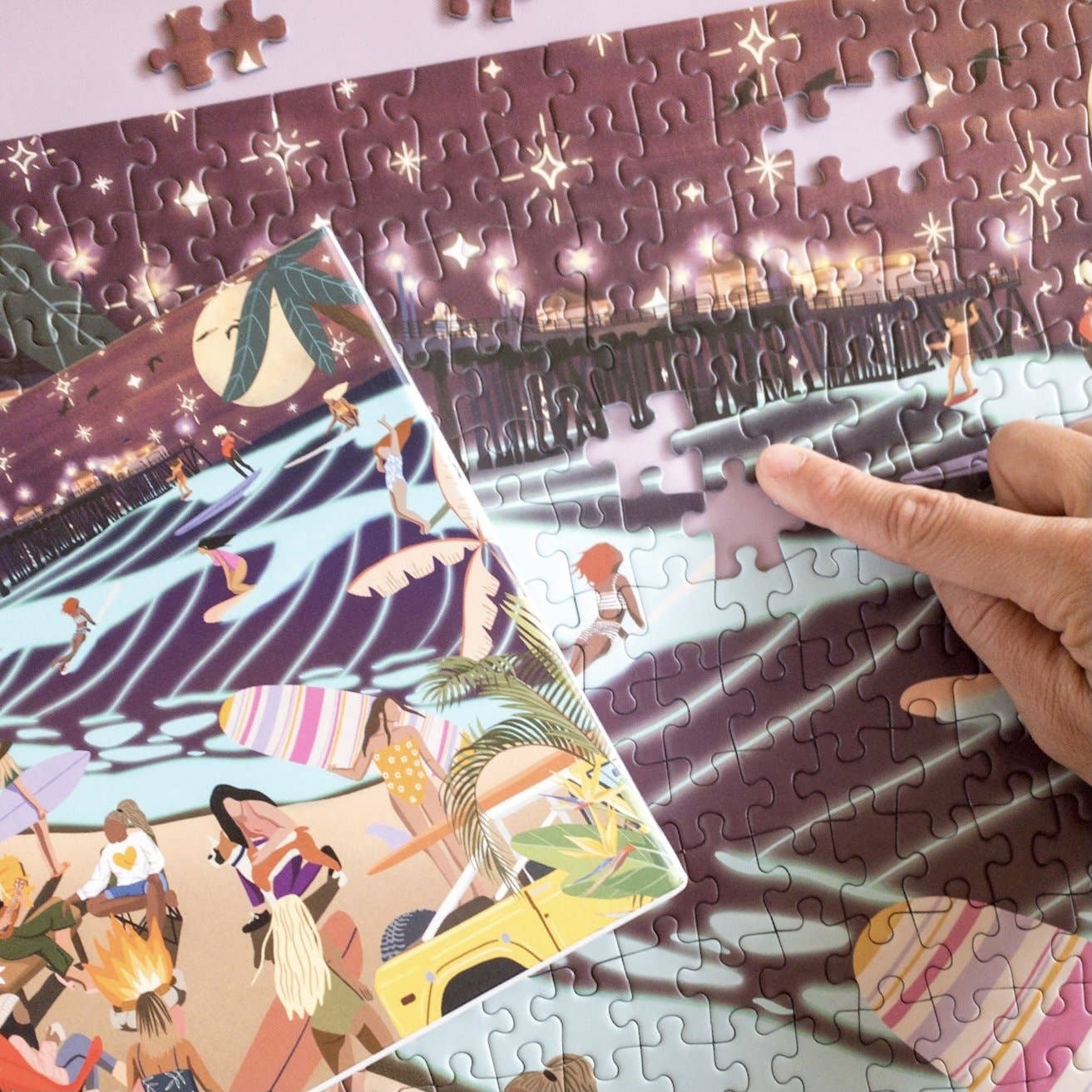 Surf Shack Puzzles Full Moon Surf Puzzle by Michi Pichel (pieces)