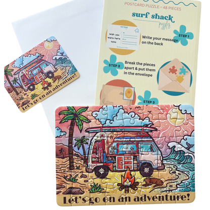 Surf Shack Puzzles Let's go on an Adventure Postcard Puzzle