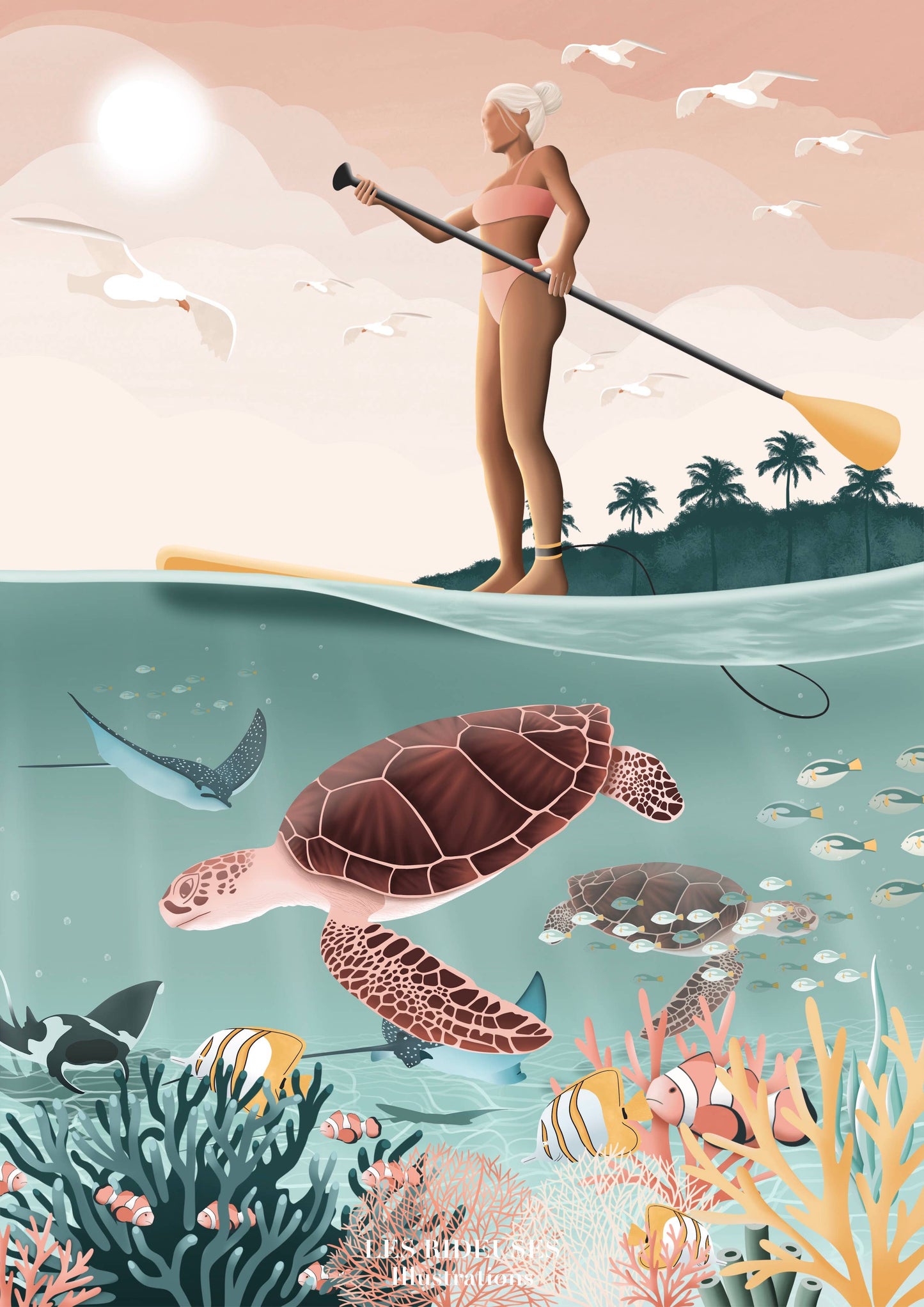 Surf Shack Puzzles Underwater by Les Rideuses