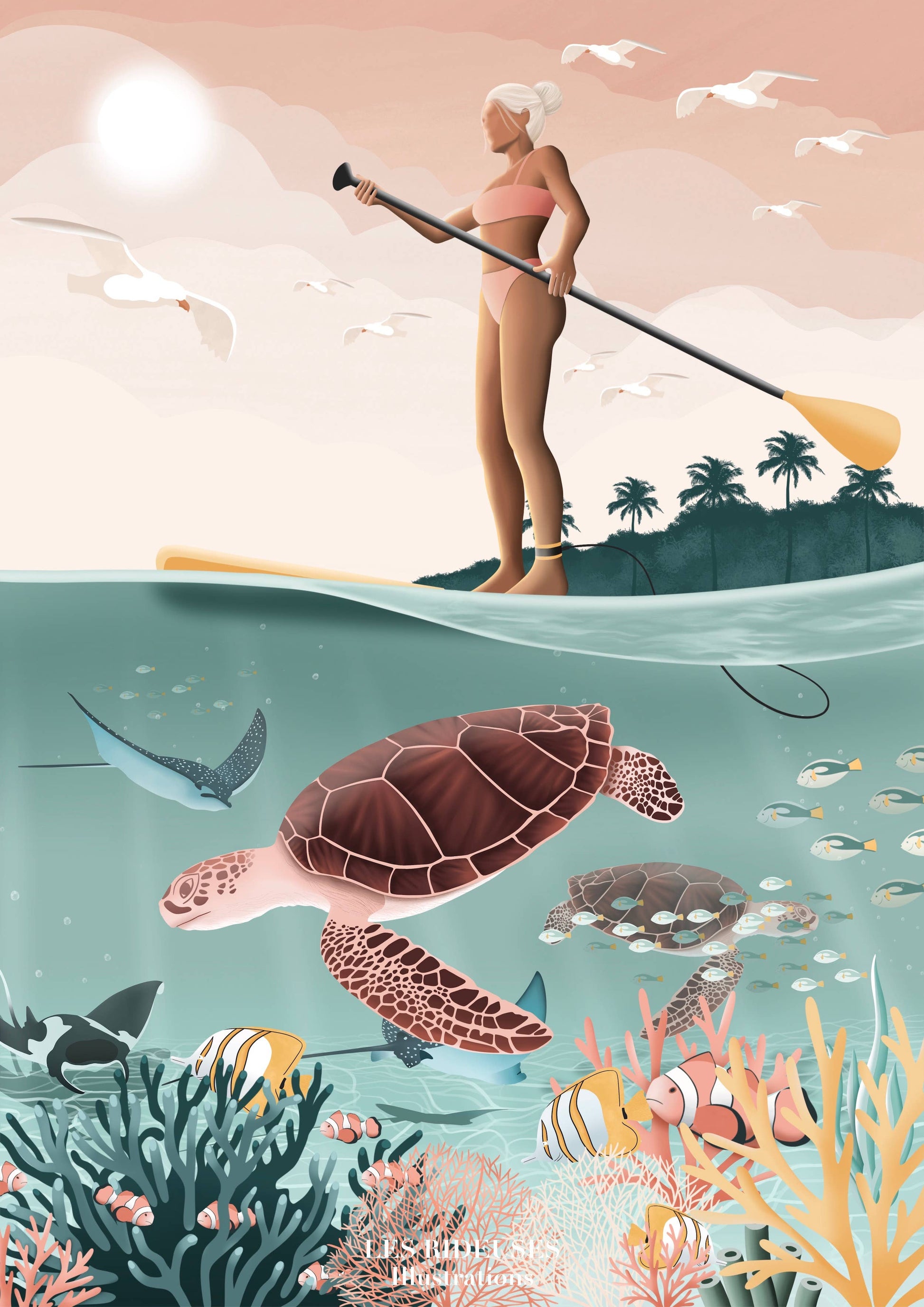 Surf Shack Puzzles Underwater by Les Rideuses