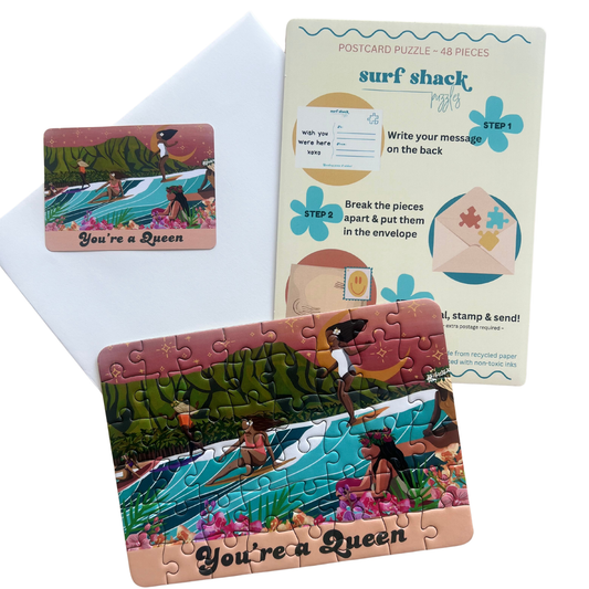 Surf Shack Puzzles You're a Queen Postcard Puzzle
