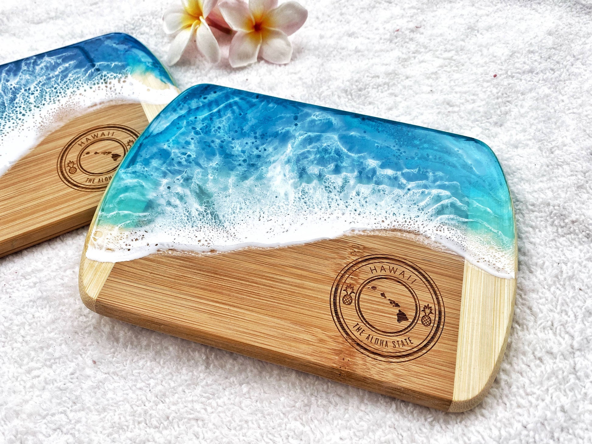 TBM Creations HAWAI'I Ocean Charcuterie board Maui made Serving board (two)