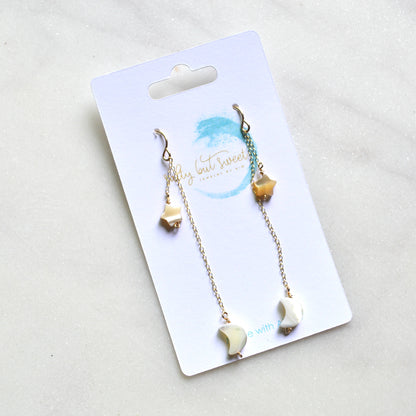 Mini Moon and Star Earrings