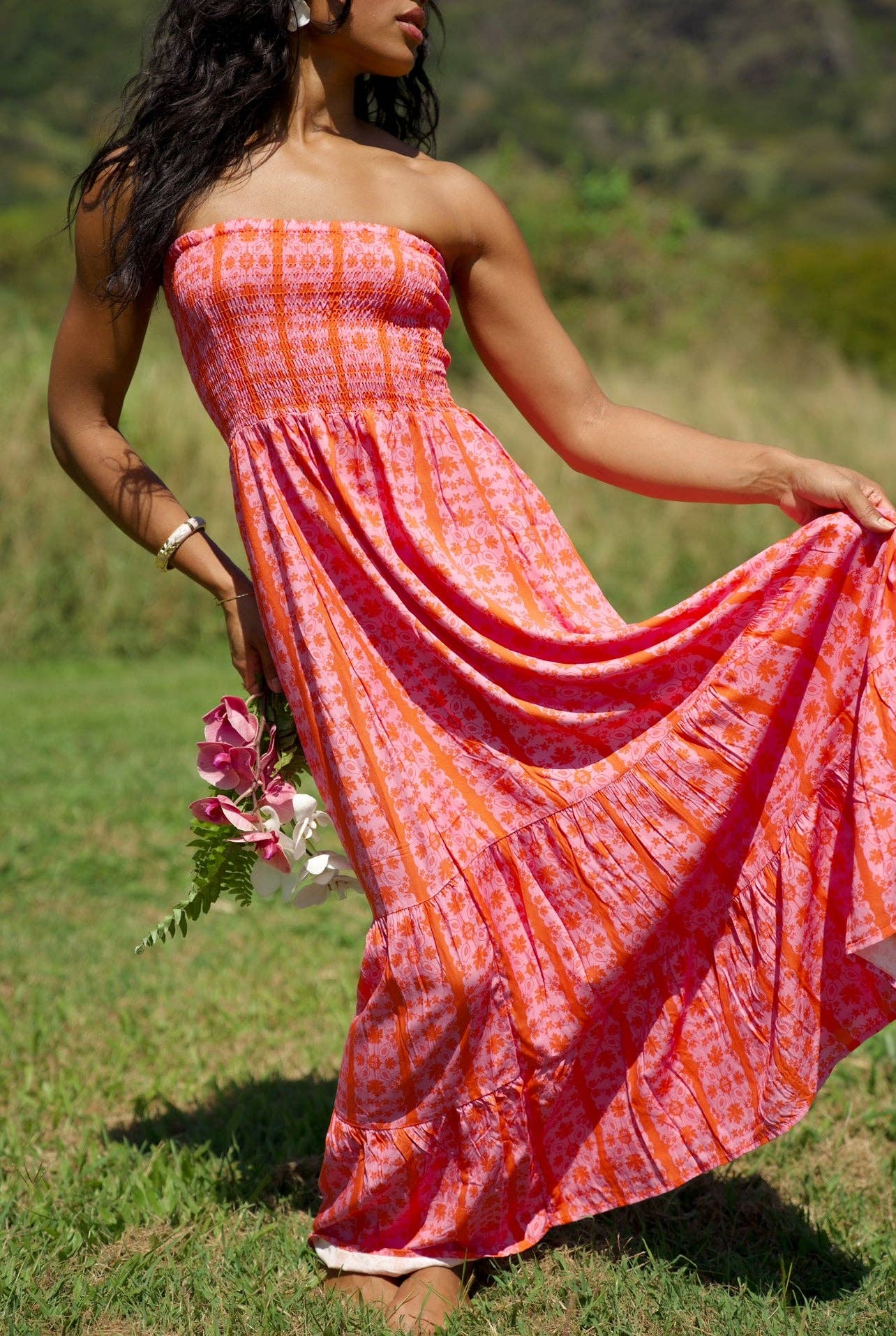 Maile Dress - Papaya Blossom