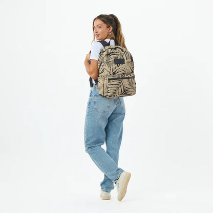 Person wearing Aloha Collection Areca Frappe/Black Keep it Light Backpack