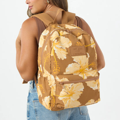 Person wearing Aloha Collection Taha'a Toffee Keep it Light Backpack