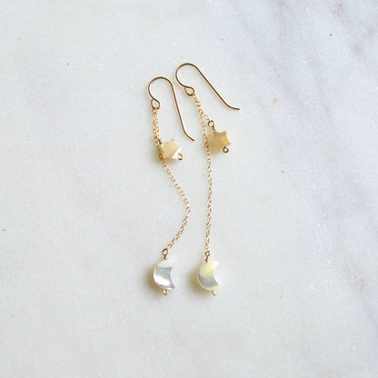 Mini Moon and Star Earrings