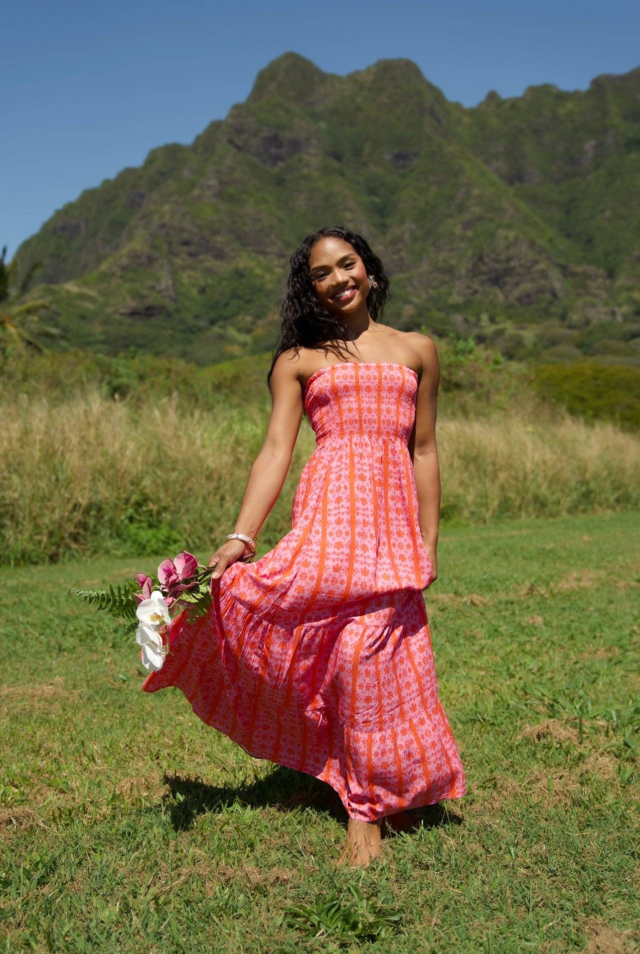Maile Dress - Papaya Blossom