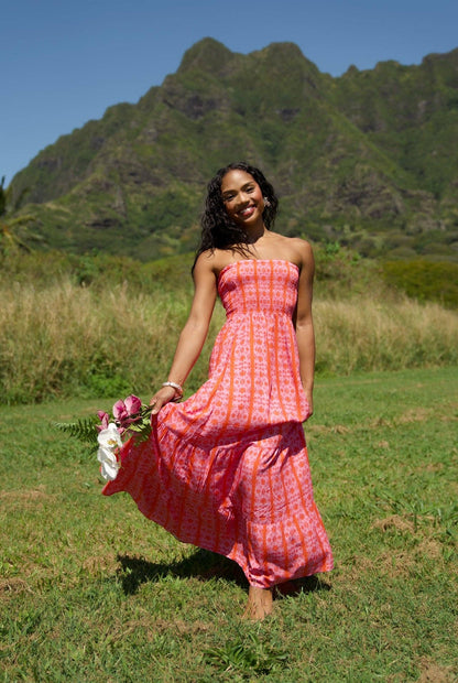 Maile Dress - Papaya Blossom