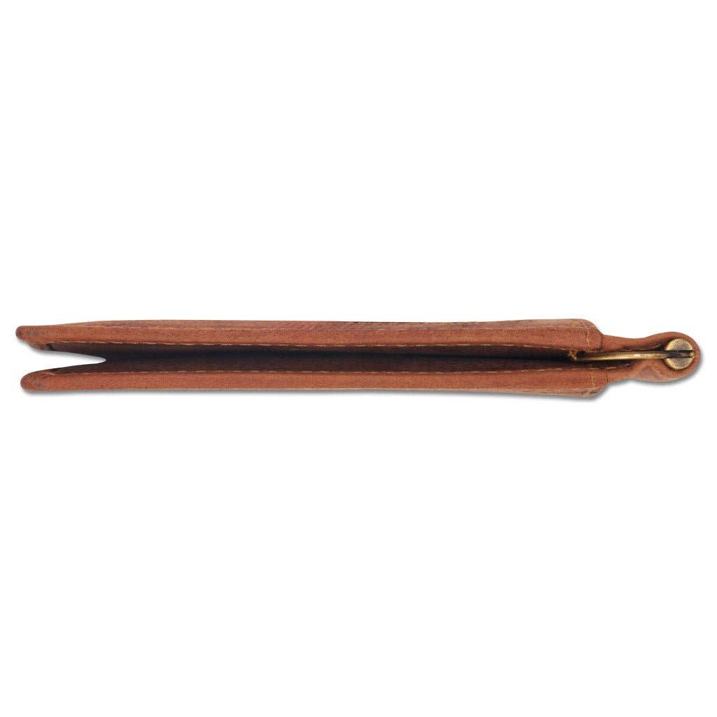 Polynesian Tattoo RFID-Blocking Leather Wallet Clip