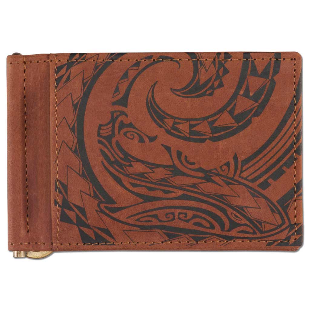 Shark Tattoo Money Clip Wallet - Art: Mano by Kuaika Quenga