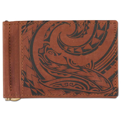 Shark Tattoo Money Clip Wallet - Art: Mano by Kuaika Quenga