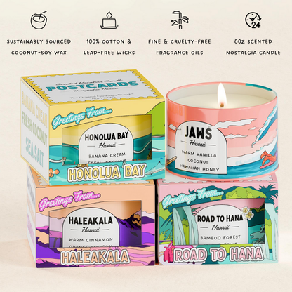 Various Postcards Hawaii scented candles