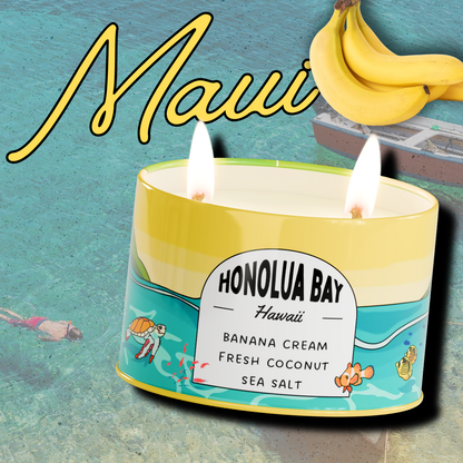 Postcards Honolua Bay, Hawaii Scented Travel Candle