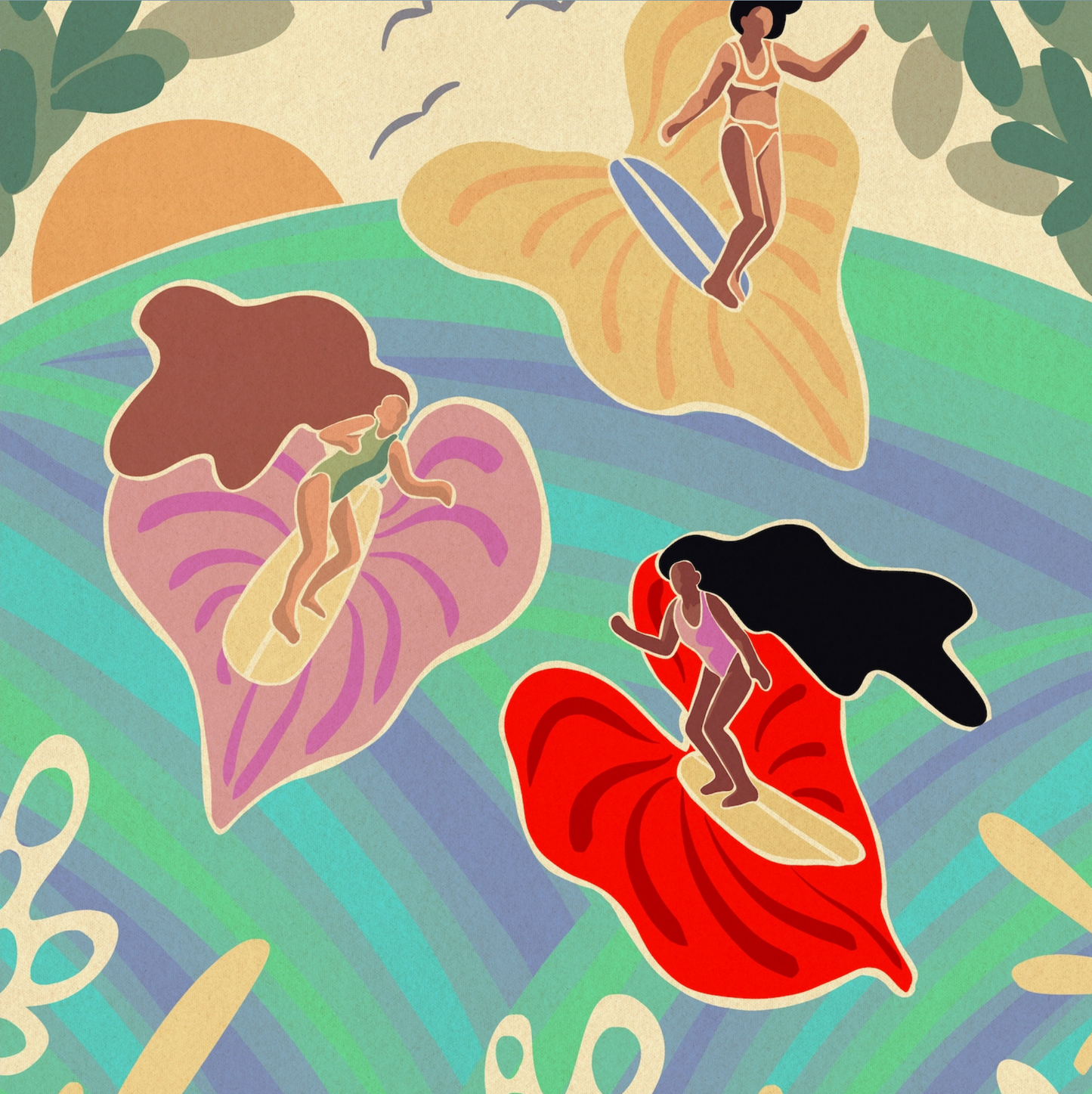 Anthurium Girlies Surf Shack Puzzle - 1000 Pieces